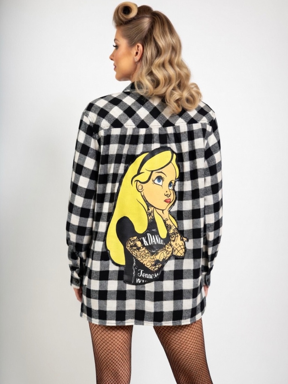 Custom Bad girl Alice in Wonderland flannel NWT sz M